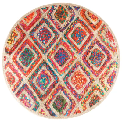 Preproga, Rug pralna večbarvna Ø 120 cm protizdrsna