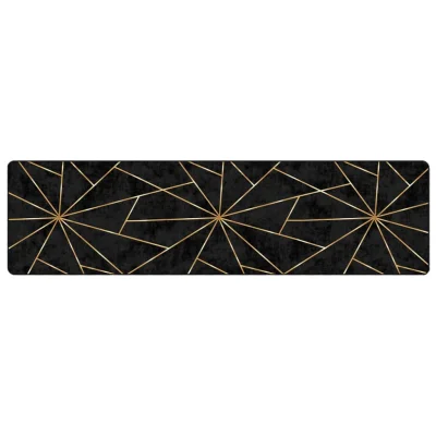 Preproga, Rug pralna črna in zlata 80x300 cm protizdrsna
