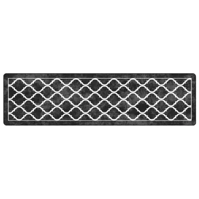 Preproga, Rug pralna črna in bela 80x300 cm protizdrsna