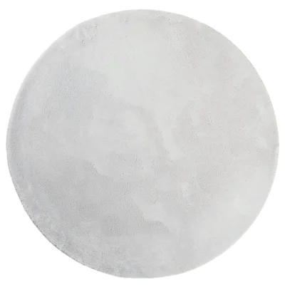 Preproga, Rug kratka vlakna mehka in pralna siva Ø 80 cm