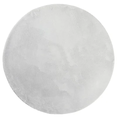 Preproga, Rug kratka vlakna mehka in pralna siva Ø 120 cm