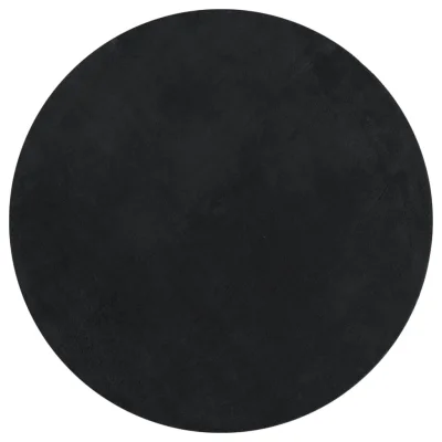 Preproga, Rug s kratkimi vlakni mehka pralna črna Ø 100 cm
