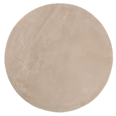 Preproga, Rug kratka vlakna mehka in pralna peščena Ø 200 cm