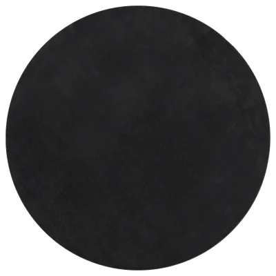 Preproga, Rug s kratkimi vlakni mehka pralna črna Ø 120 cm