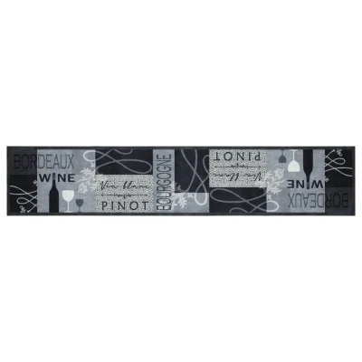 Kuhinjska Preproga, Rug pralna vino siva 60x300 cm žamet