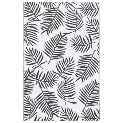 Zunanja Preproga, Rug bela in črna 120x180 cm PP