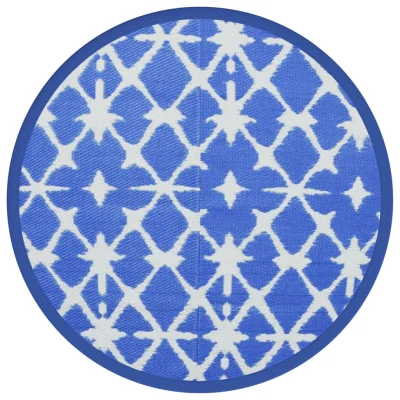 Zunanja Preproga, Rug modra in bela Ø120 cm PP