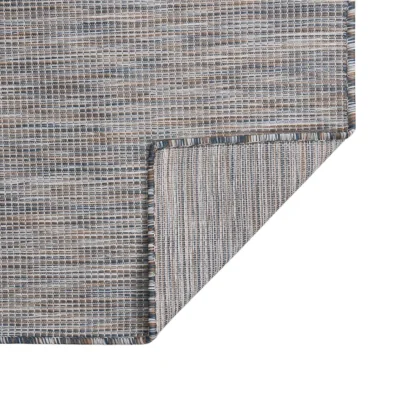 Zunanja Preproga, Rug ploščato tkanje 200x280 cm rjava in modra