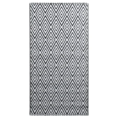 Zunanja Preproga, Rug bela in črna 160x230 cm PP