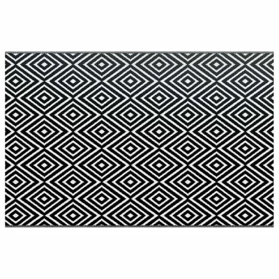 Zunanja Preproga, Rug bela in črna 190x290 cm PP