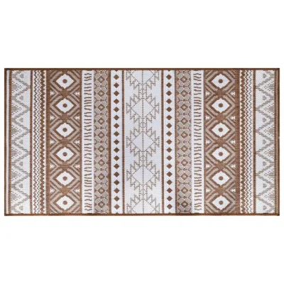 Zunanja Preproga, Rug rjava in bela 80x150 cm dvostranski dizajn