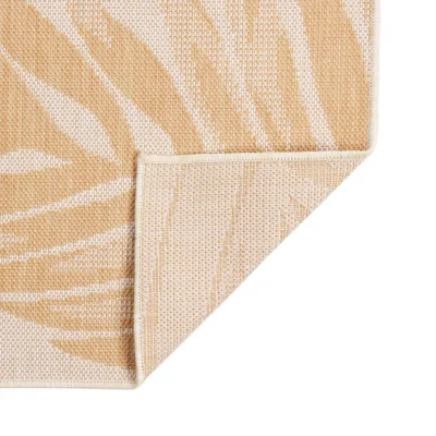 Zunanja Preproga, Rug ploščato tkanje 80x250 cm vzorec listov