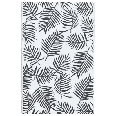 Zunanja Preproga, Rug bela in črna 160x230 cm PP