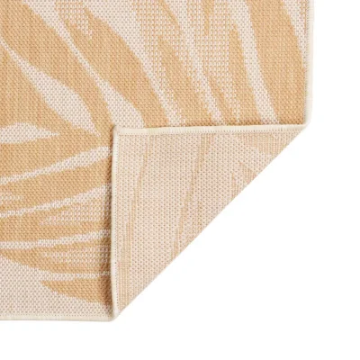 Zunanja Preproga, Rug ploščato tkanje 80x150 cm vzorec listov