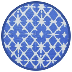 Zunanja Preproga, Rug modra in bela Ø200 cm PP
