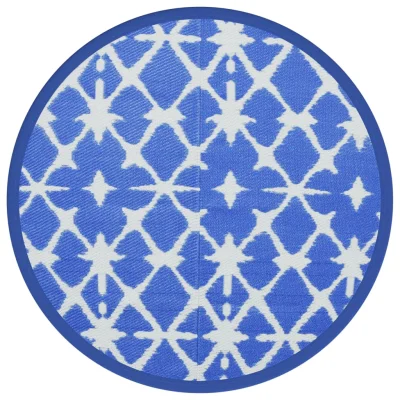 Zunanja Preproga, Rug modra in bela Ø200 cm PP