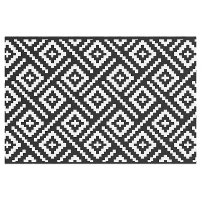 Zunanja Preproga, Rug bela in črna 120x180 cm PP