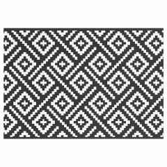 Zunanja Preproga, Rug bela in črna 160x230 cm PP