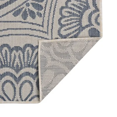 Zunanja Preproga, Rug ploščato tkanje 120x170 cm modri vzorec