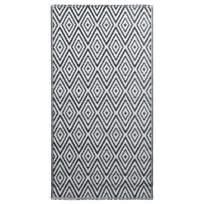 Zunanja Preproga, Rug bela in črna 120x180 cm PP