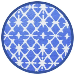 Zunanja Preproga, Rug modra in bela Ø160 cm PP