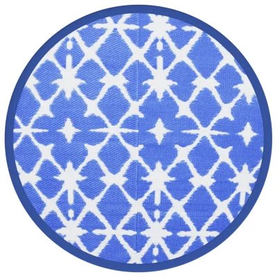 Zunanja Preproga, Rug modra in bela Ø160 cm PP