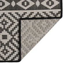 Zunanja Preproga, Rug ploščato tkanje 140x200 cm črne črte