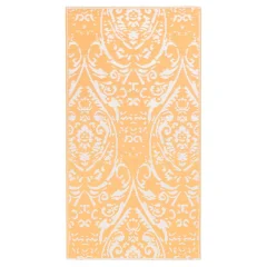 Zunanja Preproga, Rug oranžna in bela 80x150 cm PP