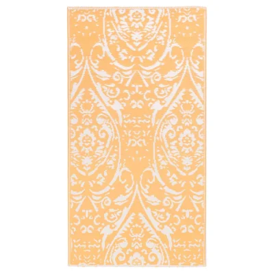Zunanja Preproga, Rug oranžna in bela 80x150 cm PP