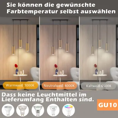 NETTLIFE Viseča svetilka 3 luči Zlata Črna Vintage GU10 Industrijska