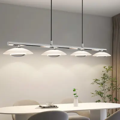 NETTLIFE viseča LED svetilka za jedilno mizo, moderna oblika, dnevna soba, 4 plameni, 3000K