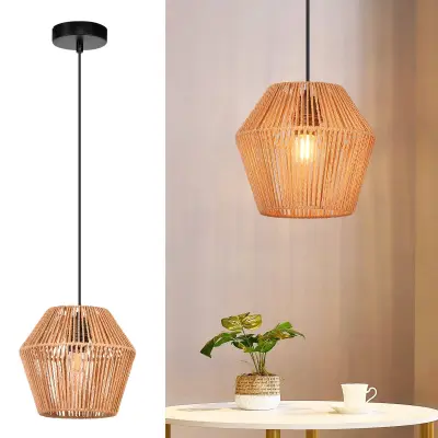 NETTLIFE Vintage viseča svetilka iz ratana 150 cm E27 40W