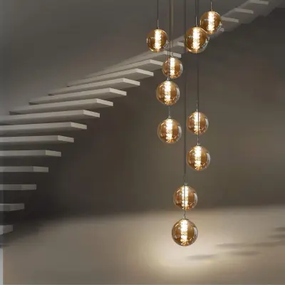 NETTLIFE viseča jedilna miza, nastavljiva po višini, lestenec z 10 plameni iz stekla