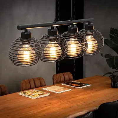 NETTLIFE Retro črna viseča svetilka E27, industrijska kovina