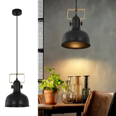 NETTLIFE Vintage viseča svetilka 1 plamen Črna Retro Industrijska E27 MAX.40W