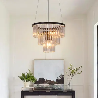 NETTLIFE Viseča jedilna miza viseča svetilka E27 dnevna soba spalnica črna