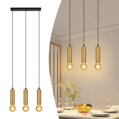 NETTLIFE Viseča ali 3 žarnice viseča svetilka - viseča svetilka za jedilno mizo E27 industrijska kovinska viseča