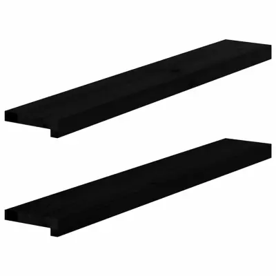 vidaXL Okenske police 2 kosa temno rjava 100x15x2 cm trdna hrastovina