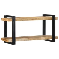 vidaXL Stenska polica 90x33x45 cm Masivni surovi les Mango