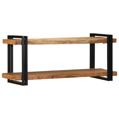 vidaXL Stenska polica 110x33x45 cm Masivni les Akacija