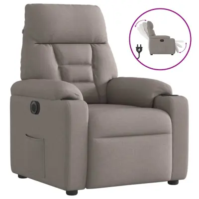 vidaXL Električni naslanjač taupe blago