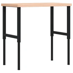 vidaXL Delovna miza 100x60x(73-99,5) cm trdna bukovina pravokotna