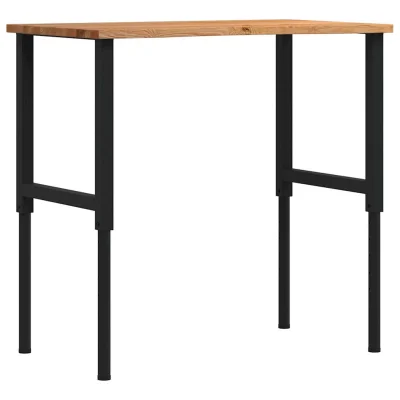 vidaXL Delovna miza svetlo rjava 100x60x(71,5-98) cm trdna hrastovina