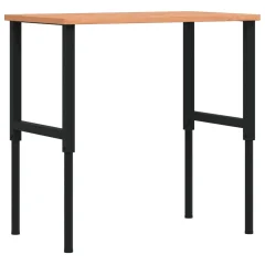 vidaXL Delovna miza 100x60x(71,5-98) cm trdna bukovina pravokotna