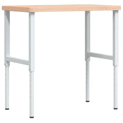 vidaXL Delovna miza 100x60x(73-99,5) cm trdna bukovina pravokotna