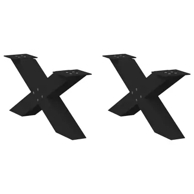 vidaXL Noge za klubsko mizico v obliki črke X, 2 kosa, črne, 70 x (30-31) cm, jeklo