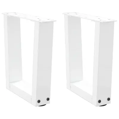 vidaXL Noge za klubsko mizico v obliki črke V 2 kosa bele 40 x (30-31,3) cm jeklo