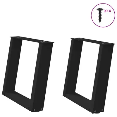 vidaXL Noge za klubsko mizico v obliki črke U, 2 kosa, črne, 50 x (42-43) cm, jeklo