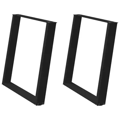 vidaXL Noge za jedilno mizo v obliki črke U, 2 kosa, črne, 80 x (72-73) cm, jeklo