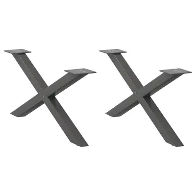 vidaXL Noge za klubsko mizico v obliki črke X 2 kosa antracit 70 x (30-31) cm jeklo